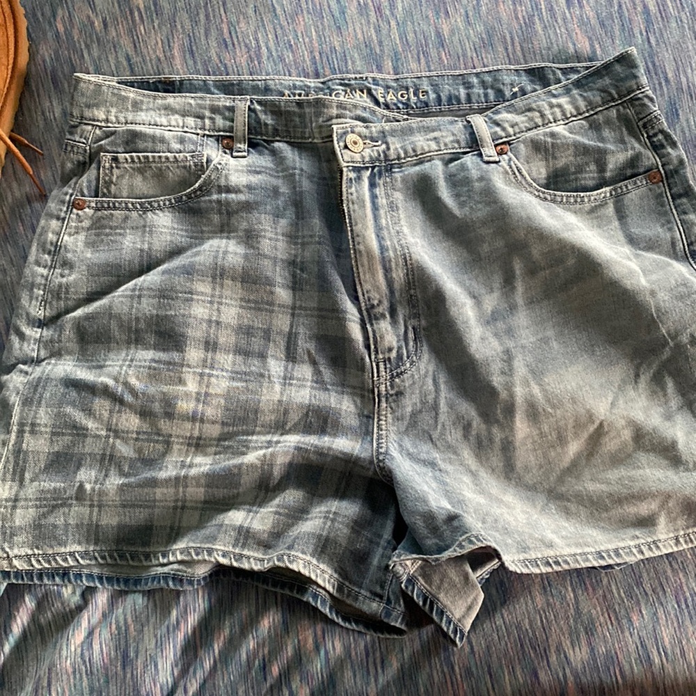 Brand new American eagle jean shorts checkered
